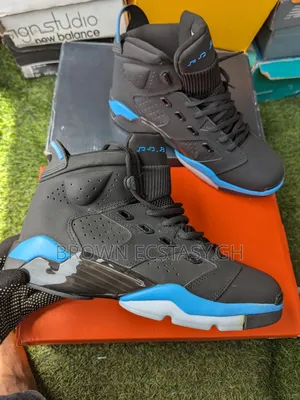 Jordan 6 Sneakers (Black and Blue)