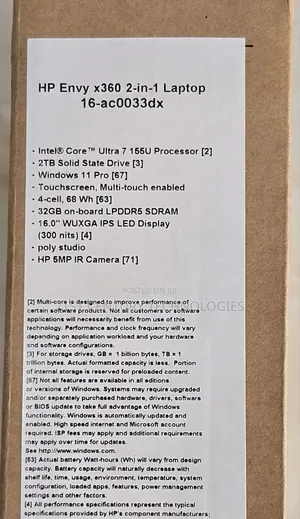 New Laptop HP Envy X360 32GB Intel Core i7 SSD 2T