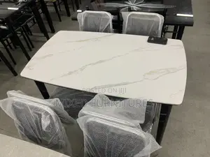 Marble Dining Table With Chairs for Living Rooms