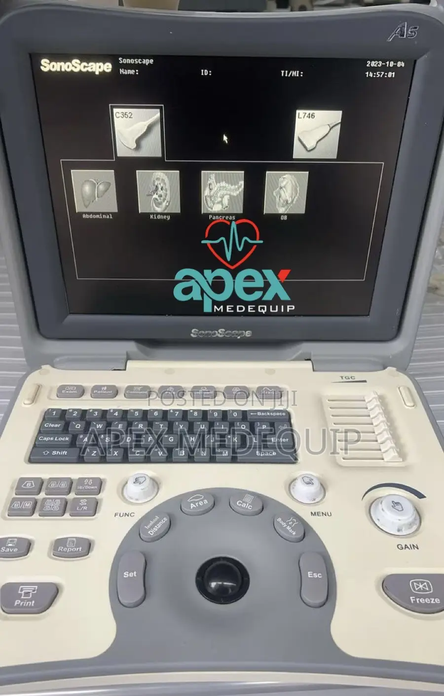 Sonoscape A6 Portable Ultrasound Machine + 2 Probes