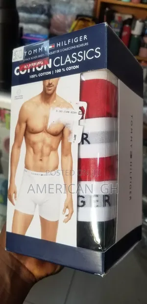 Original 100% Cotton Tommy Hilfiger Boxer Briefs, 5pcs (M/L)