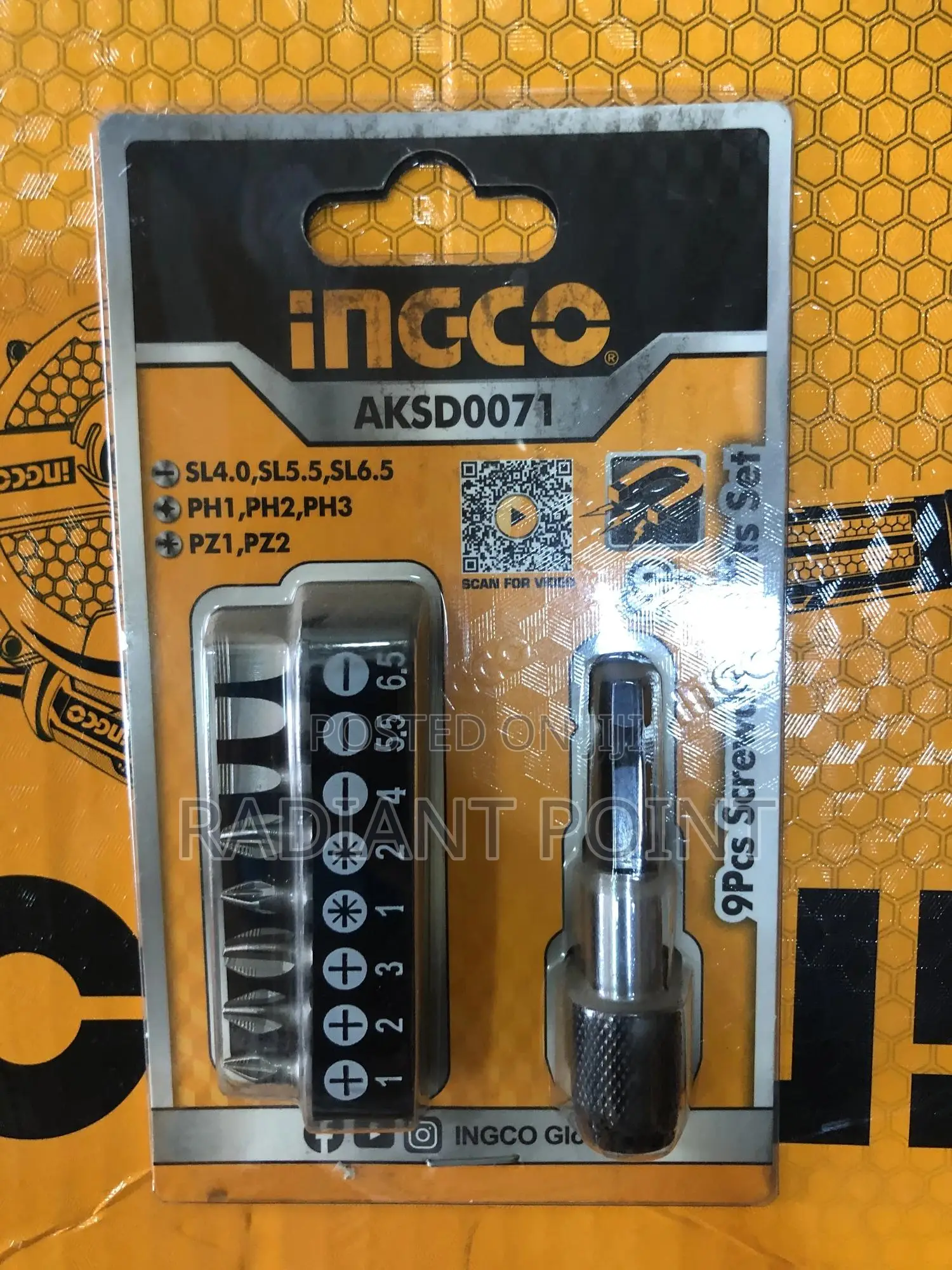 Ingco Screwdriver Bits Set (9pcs)
