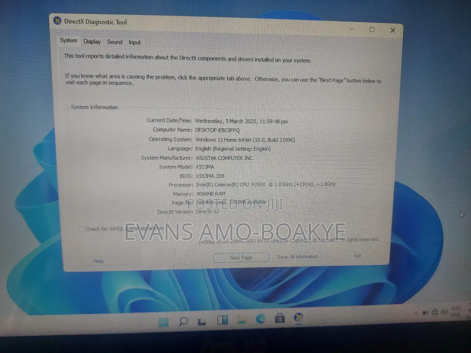Laptop Asus X553MA 4GB Intel Celeron SSD 256GB