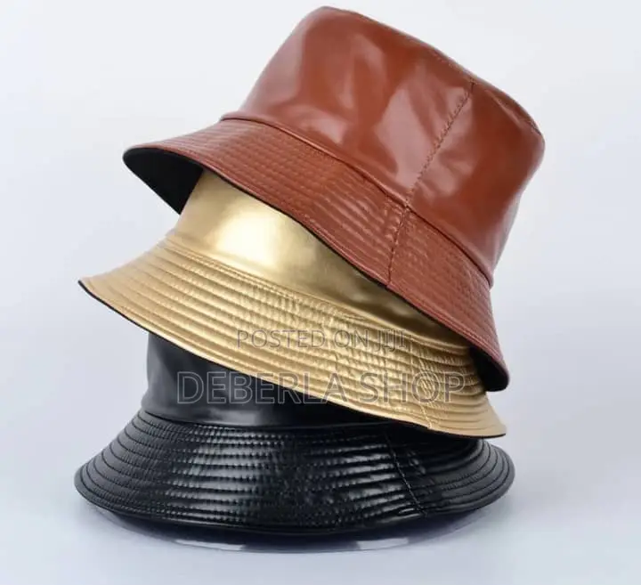 Leather Bucket Hats / Round Caps