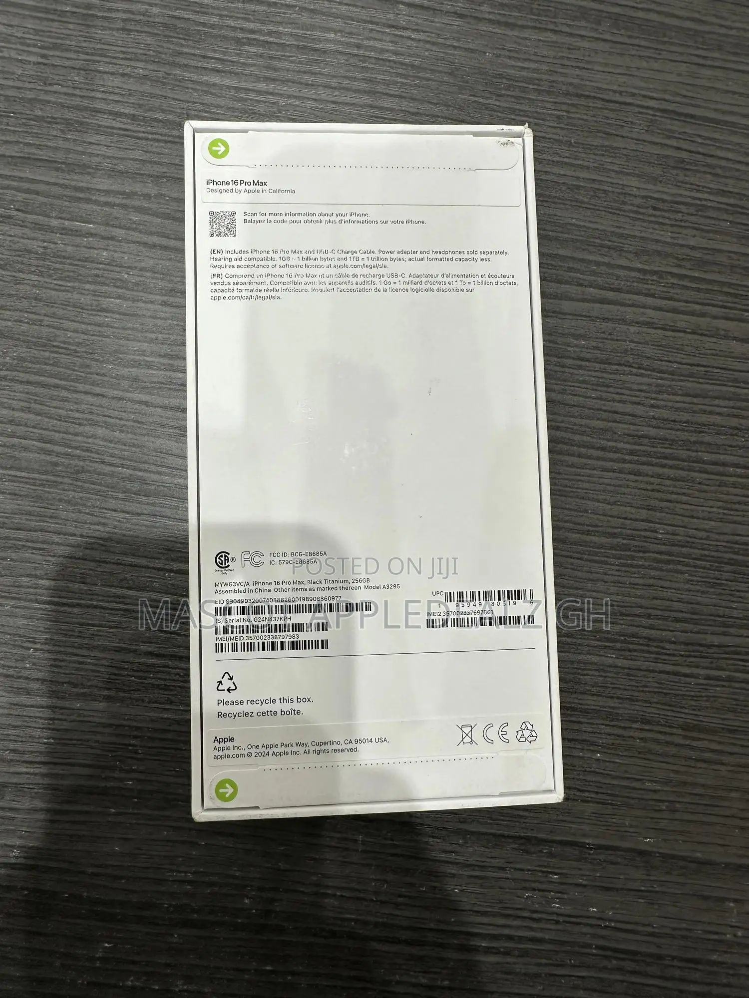 New Apple iPhone 16 Pro Max 256 GB Black