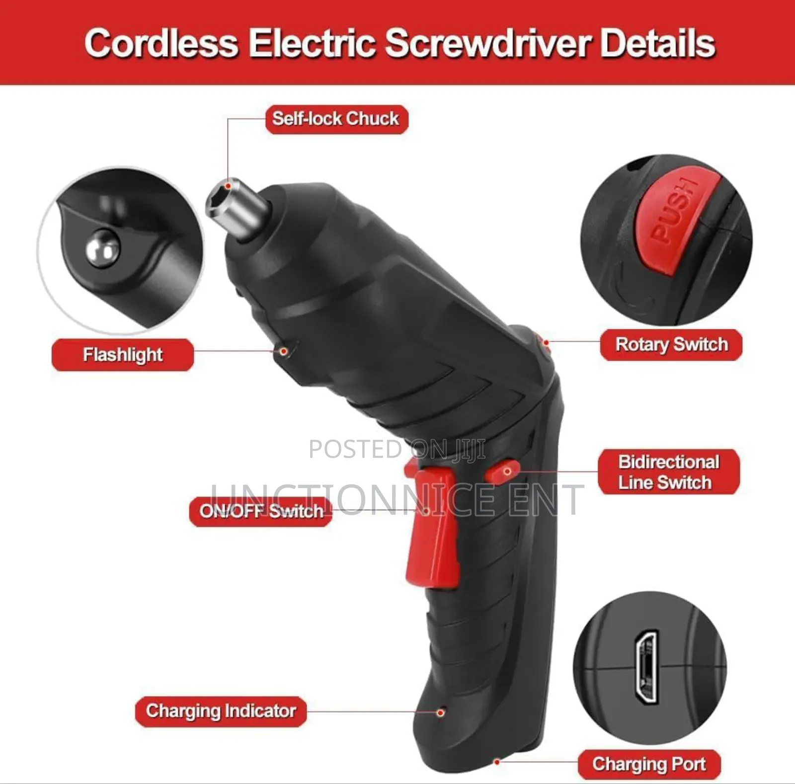 Electric Screwdriver Cordless Guns Drill Driver Rechargeable