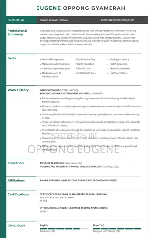 Healthcare Nursing CV