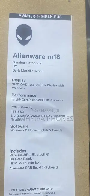 New Laptop Alienware M17x R2 32GB Intel Core i9 SSD 1T