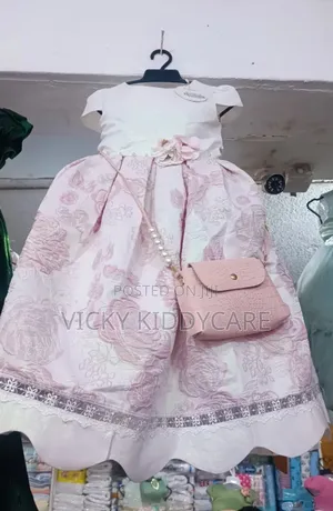 Girls Gown Dress With Side Bag