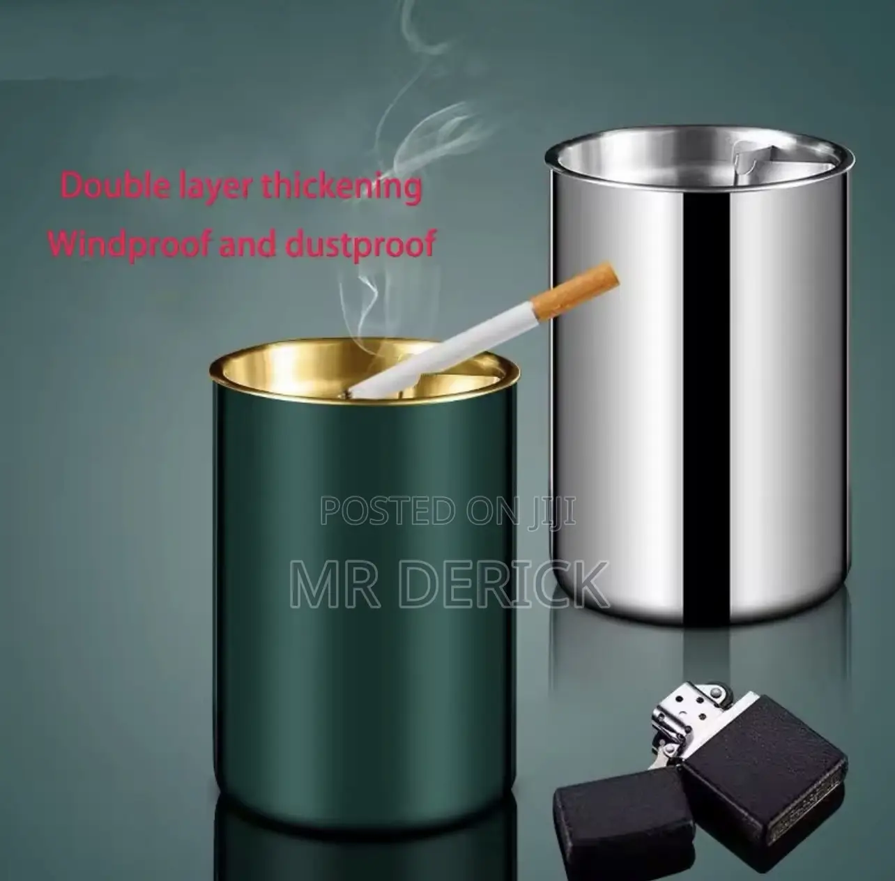 Creative Stainless Steel Ashtray Funnel With Cover Anti-Fly
