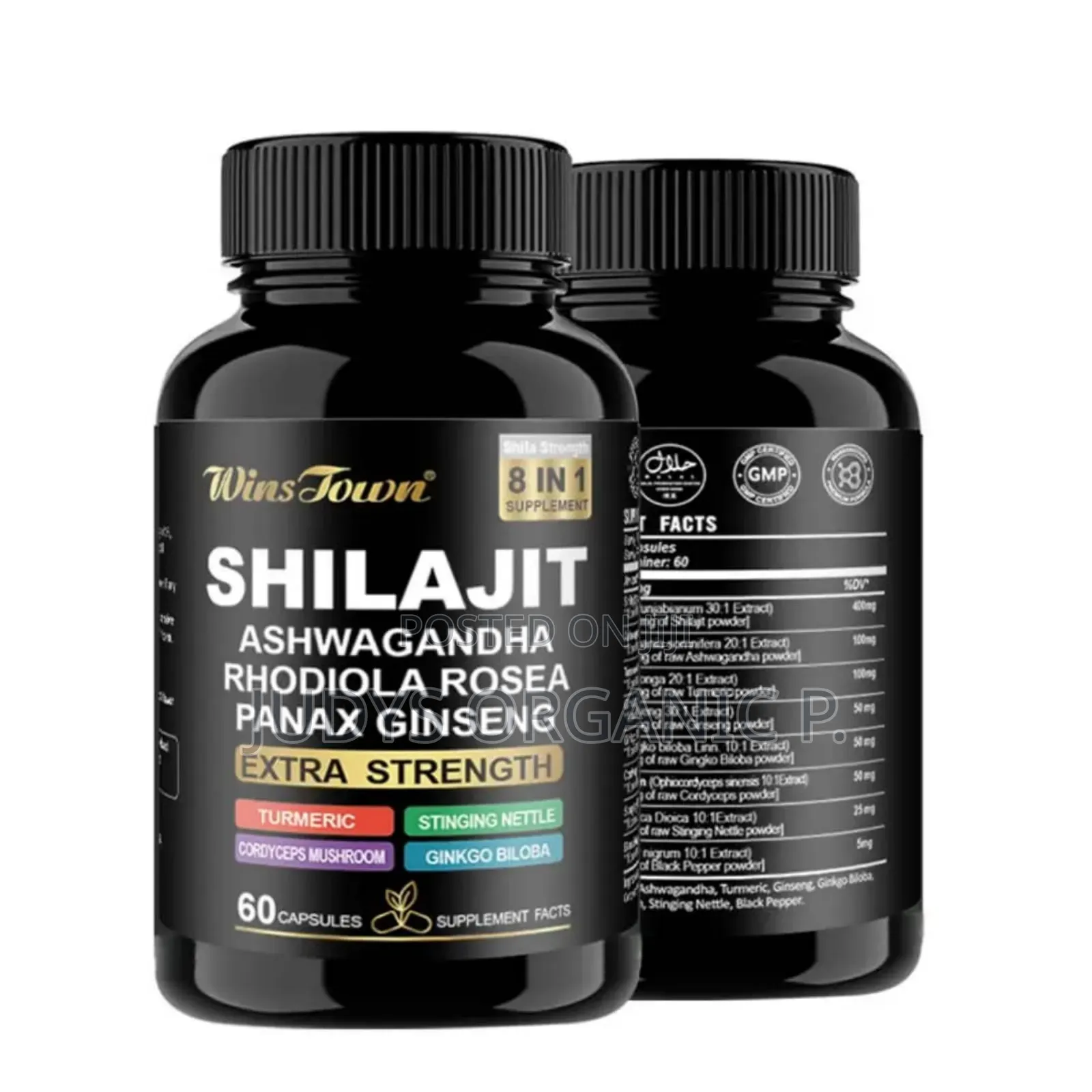 Shilajit,Ashwagandha, Rhodiola and Panax Ginseng.