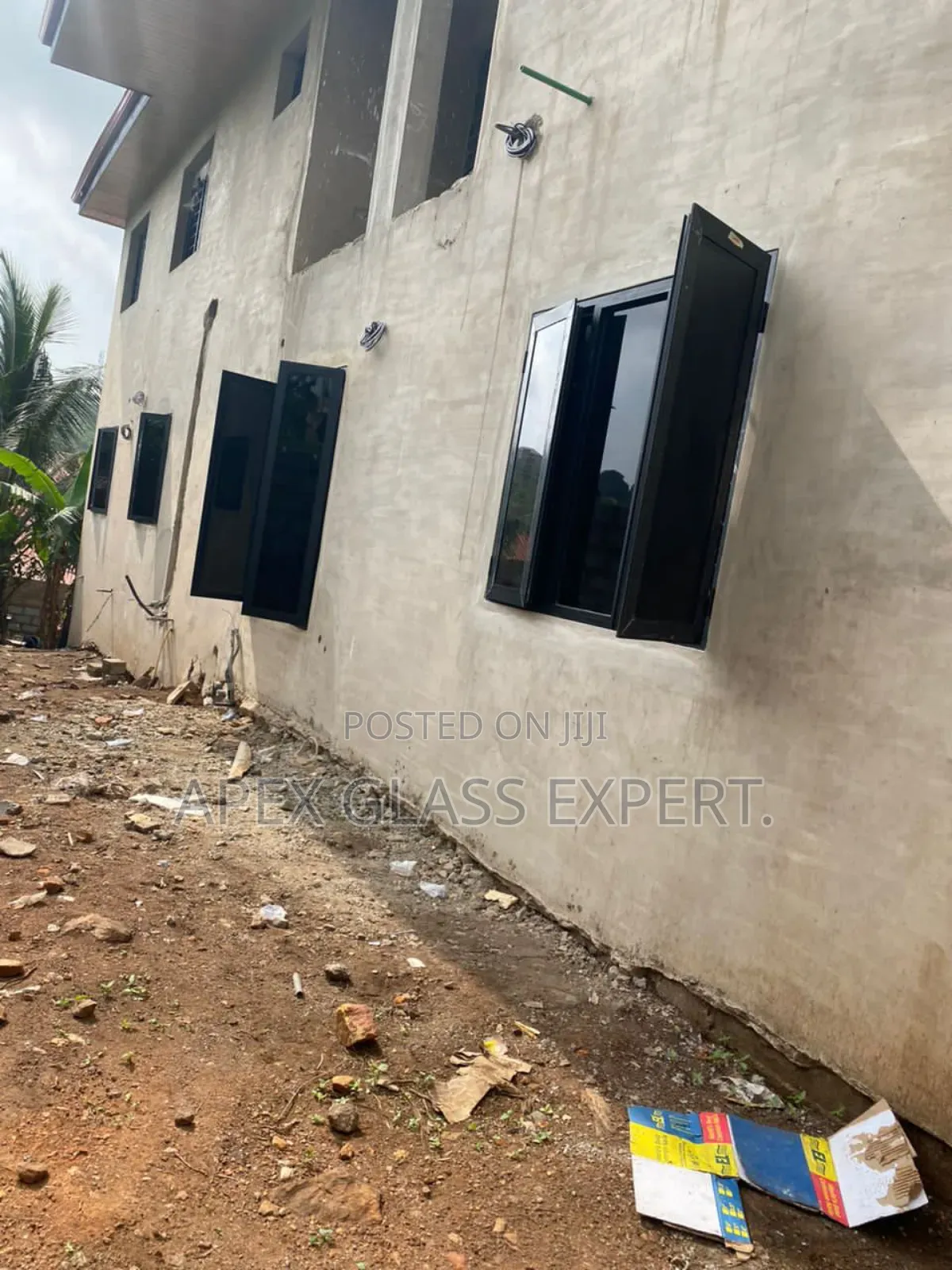 Black Colour Casement Windows With Middle Fix Module.