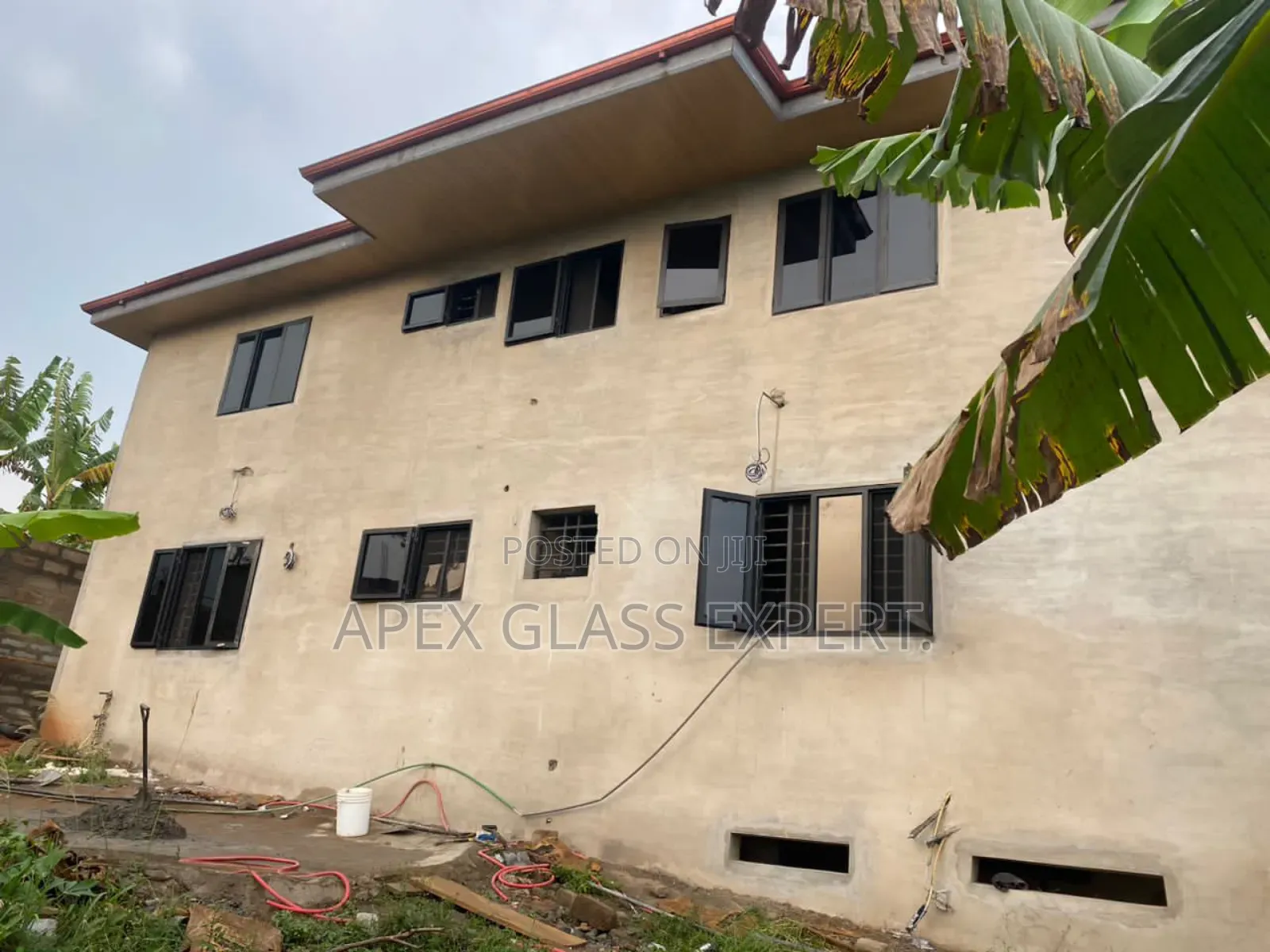 Black Colour Casement Windows With Middle Fix Module.
