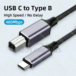Usb-C to Printer Cable Usb Type B 2m Length Braided High Quality