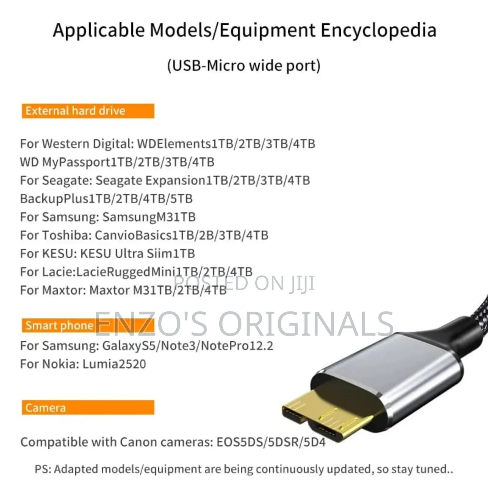 External Hard Disk Data Cable Usb-C to Usb 3.0 Micro B