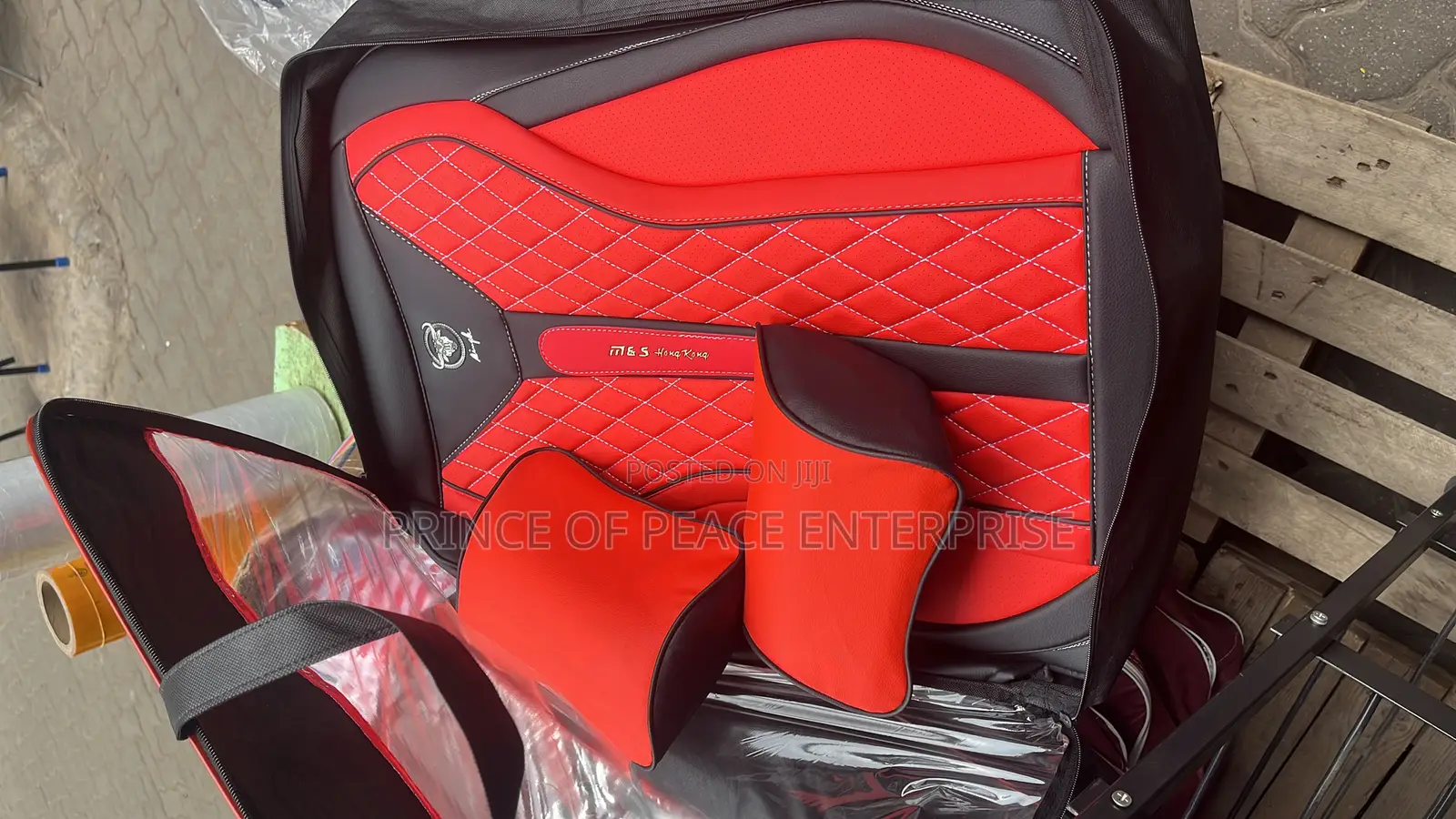 Seat Cover Leather With Neck Pillows Set