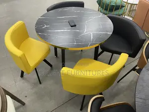 Classic Round Four Seater Dining Table With Four Chairs