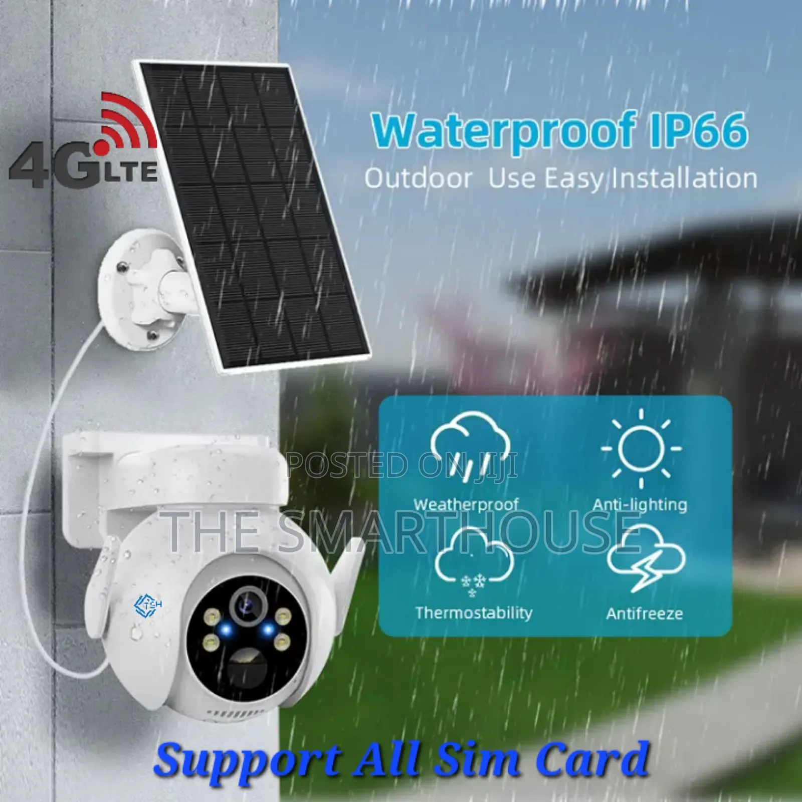 Smart Solar 4g CCTV Camera ( Support All Sim Cards)