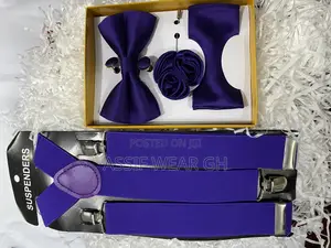Purple Suspender and Bow Tie