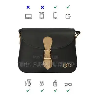 Ladies Black Handbag ( Closure Strap)