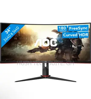 34” Aoc 3440x1440 QHD Curved Ultra Wide Gaming Monitor 