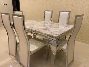 Marble Dining Table and (6) Chairs