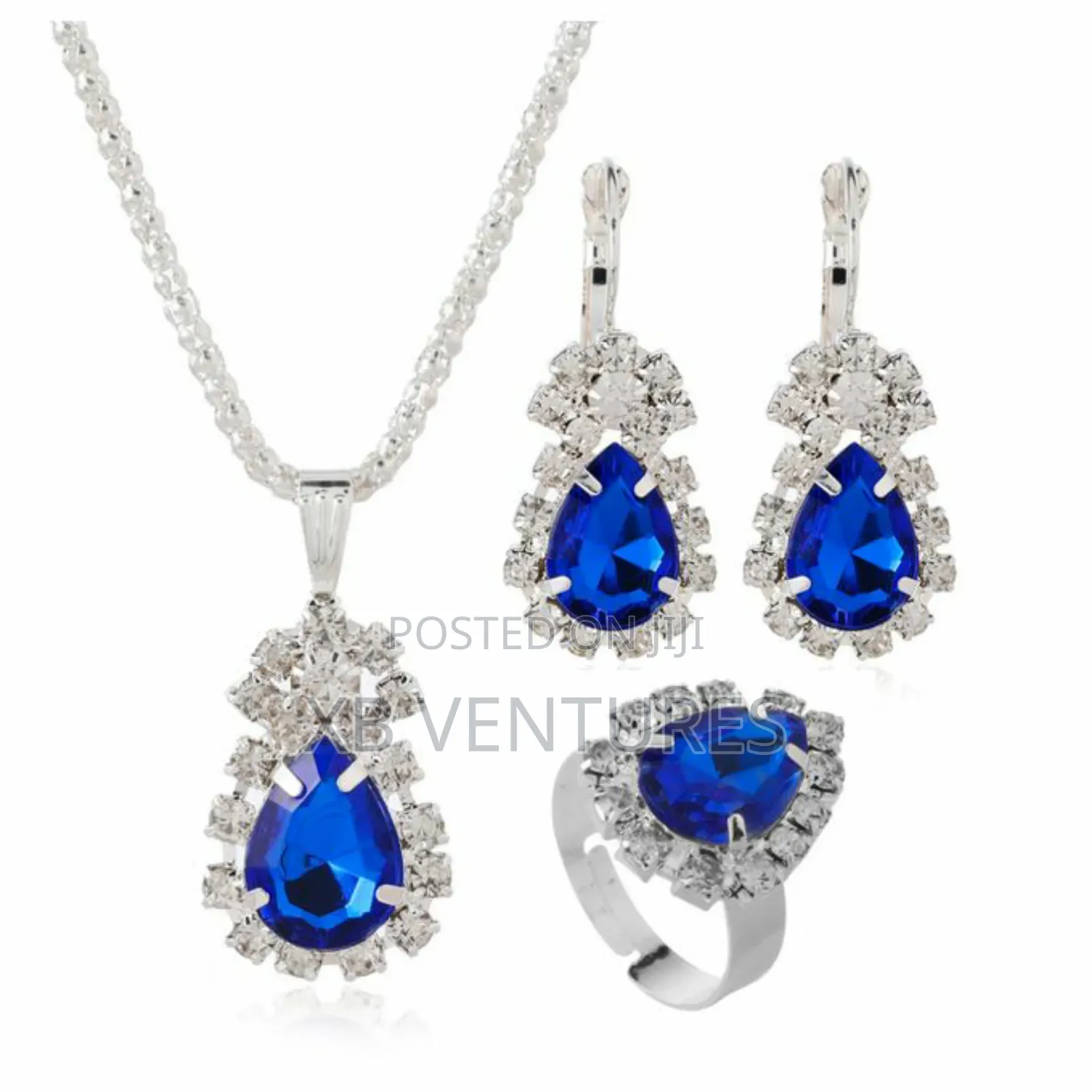 3pcs/Set Teardrop-Shaped Necklace Earrings Ring Set