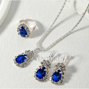 3pcs/Set Teardrop-Shaped Necklace Earrings Ring Set