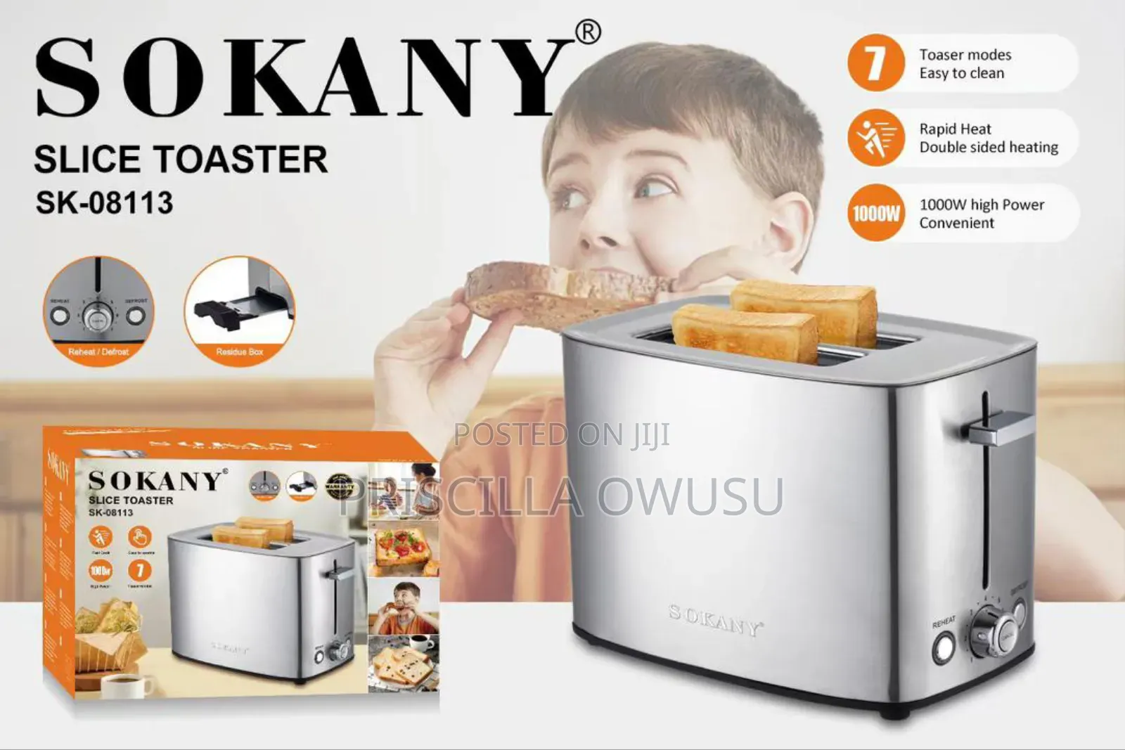 Sokany Sandwich Maker/ Pop Up Toaster