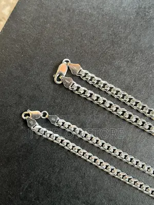 Genuine S925 Sterling Silver Cuban Links Necklace Bracelet