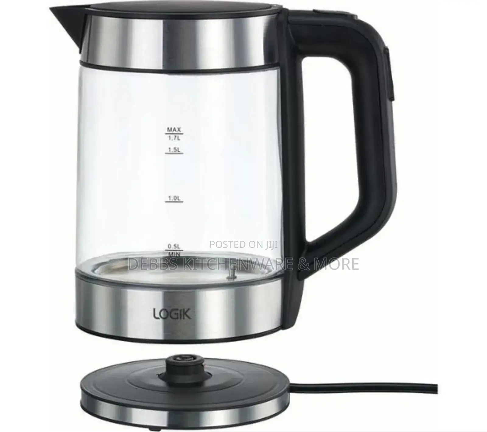1.7litre Logik Electric Glass Kettle Uk