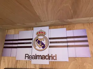 Club Football Canvas Frame Wall Arts 3d 5 Panel Real Madrid