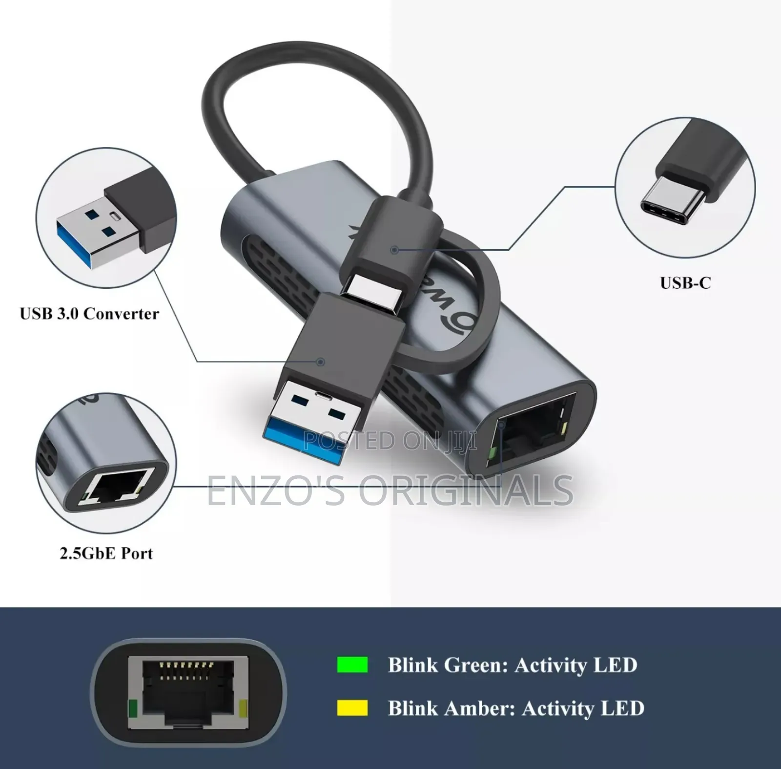 Usb-c To 2.5g Gigabit Ethernet Adapter Rj45 Lan Network Port