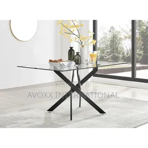 Furniturebox Leonardo Black Dining Table Legs (U1)
