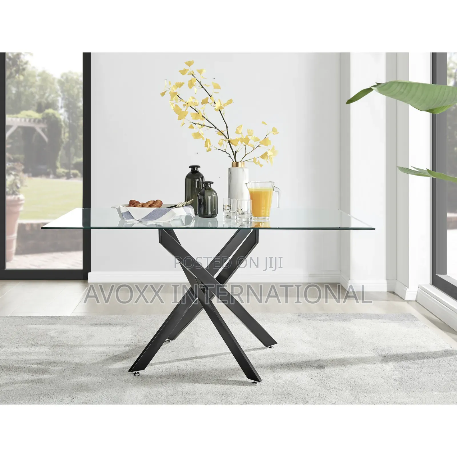 Furniturebox Leonardo Black Dining Table Legs (U1)