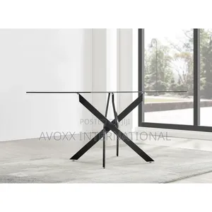 Furniturebox Leonardo Black Dining Table Legs (U1)