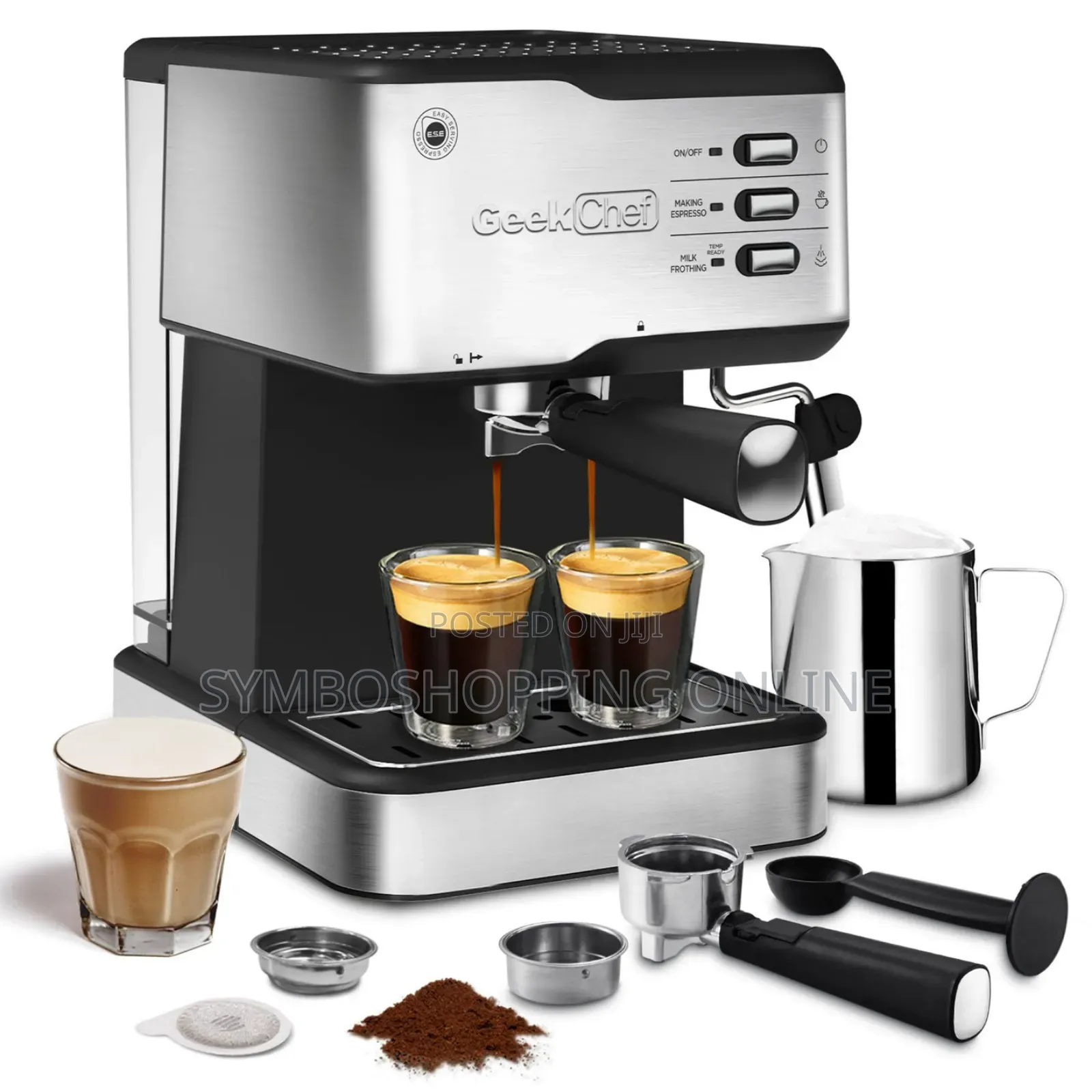 Geek Chef Espresso Coffee Maker Silver