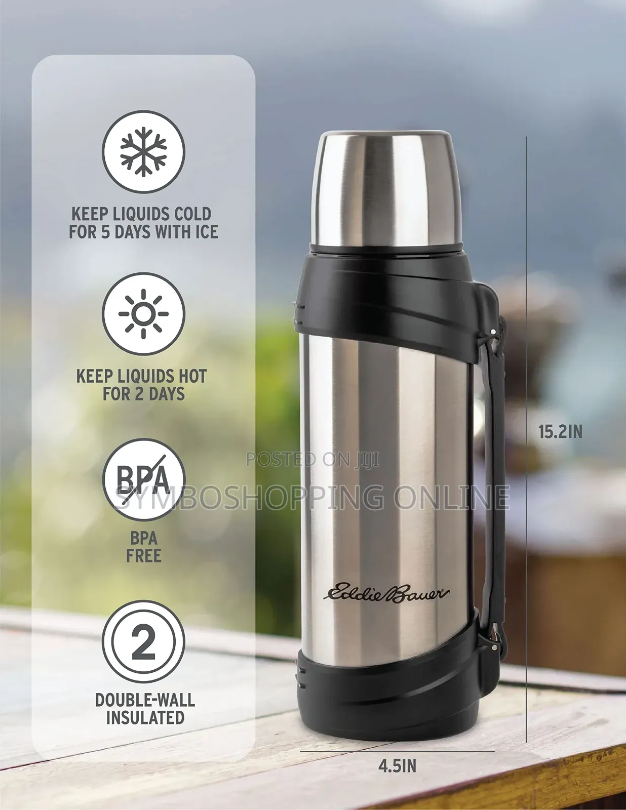 Eddie Bauer Vacuum Insulated Stainless Steel Bottle 1.2l