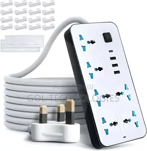 Extension Board With Usb and Type C Port 6way Ac Plug New