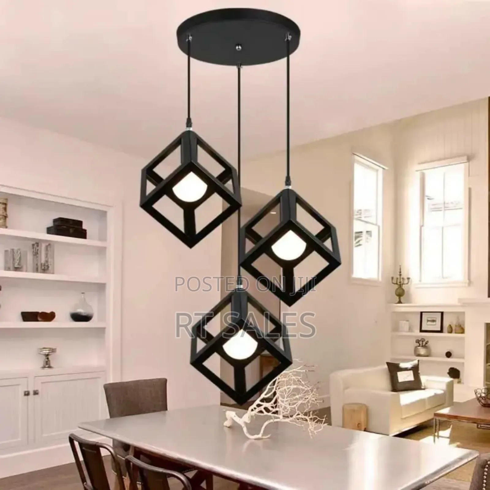 3 in 1 E27 Black Pendant Light.