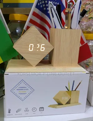 Digital Desktop Clock and Pencil  Holder