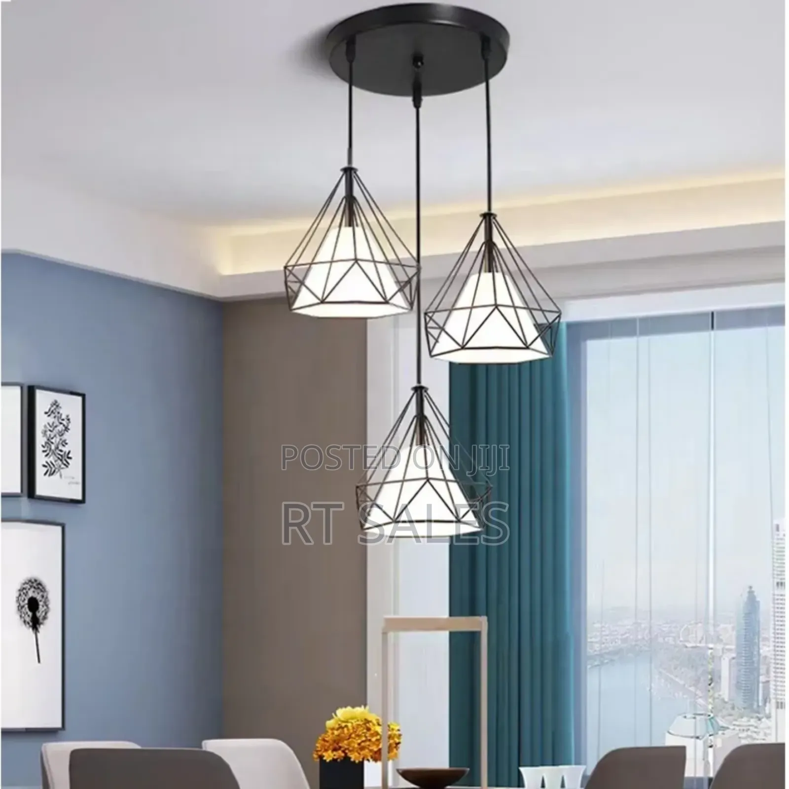 Long and Round Base Pendant Light.