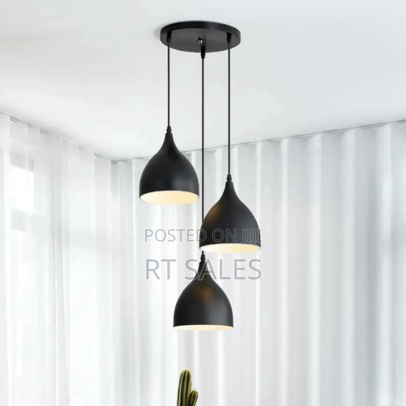 Black Round and Long Base Ceiling Pendant Light.