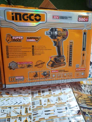 Ingco Cordless Impact Wrench Work Lamp (2 Pieces Combo Kit