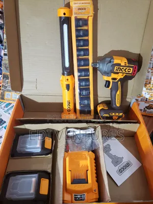 Ingco Cordless Impact Wrench Work Lamp (2 Pieces Combo Kit