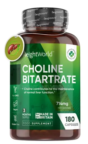 Choline Bitartrate 180 Caps 714mg High Strength Liver Supple