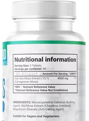 Sea Moss Extract 4000mg Per Serving | 180 Tab 90 Day Supply