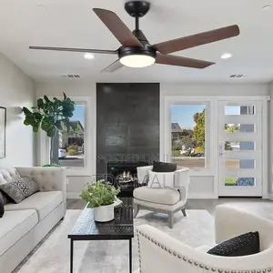 Art Ceiling Fanlight With Remote - Dark Wood