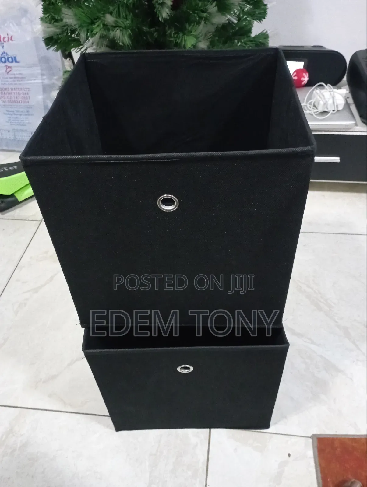 4pcs No Lid Fabric Foldable Storage Boxes