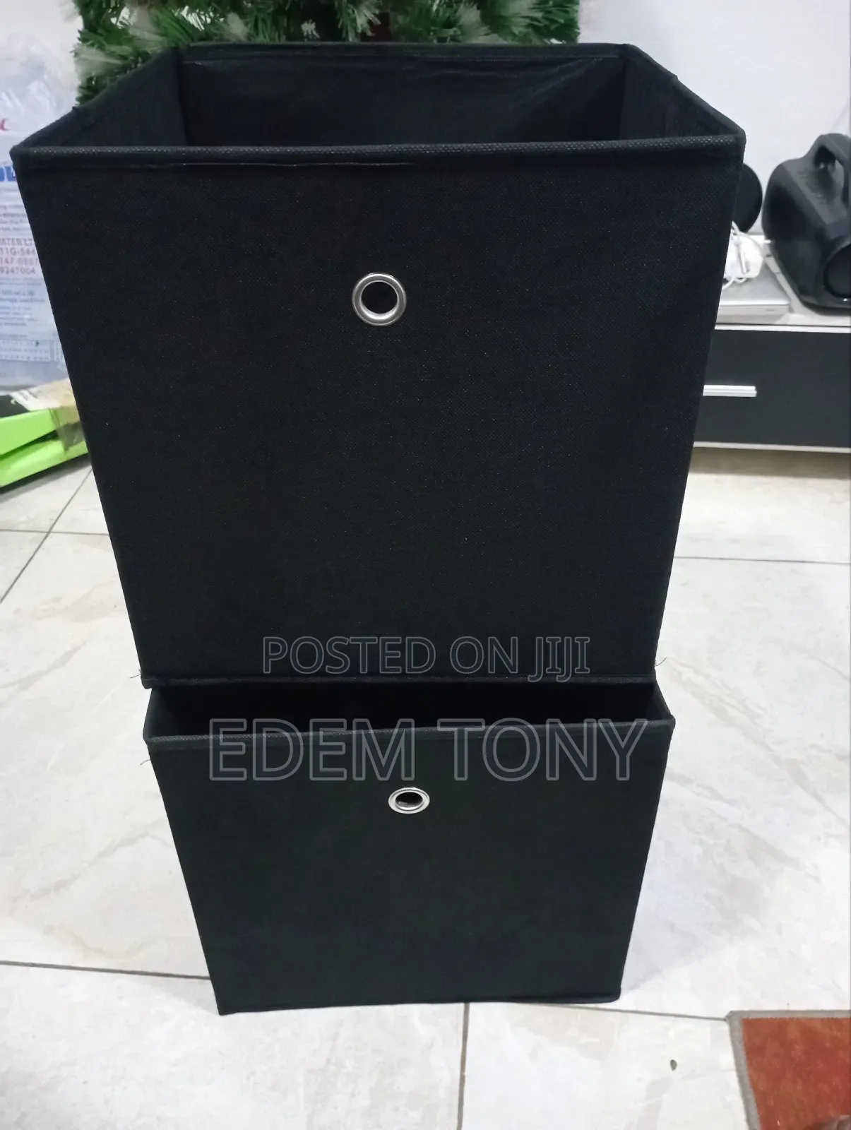 4pcs No Lid Fabric Foldable Storage Boxes